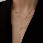 Collier Gland Doré — Chaîne en Y Billes